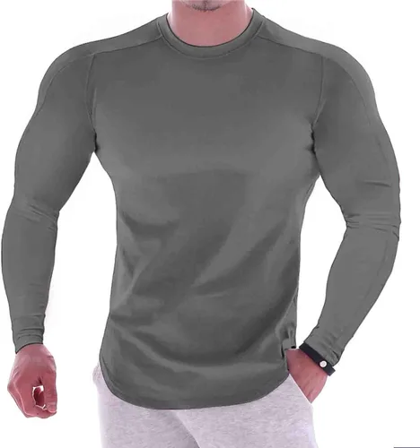 Vista 71 de Camisas de compresión atléticas de manga larga para hombre, capa base, camisa de entrenamiento atlético, camisas de compresión, camisetas deportivas
