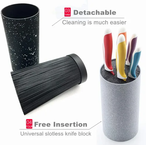 Vista 4 de Soporte universal para cuchillos con inserto de nailon de alta calidad, soporte para utensilios de cocina, perfecto para cuchillos de cerámica