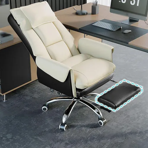 Vista 7 de Ergonomic Big & Tall Pu Leather Office Chair, High Back Wide Desk Chair with Wheels & Retractable Footrest, Comfortable Executive Computer Chair