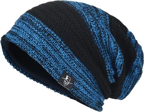 Vista 18 de VECRY Gorro de punto holgado para hombre, diseño de cráneo, largo y holgado, hip-hop, para invierno y verano, B305 B305-negro
