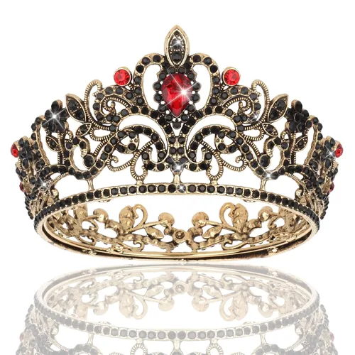 Vista 11 de CIEHER Tiara pequeña para decoración de pastel de cumpleaños para niñas, Metal Negro