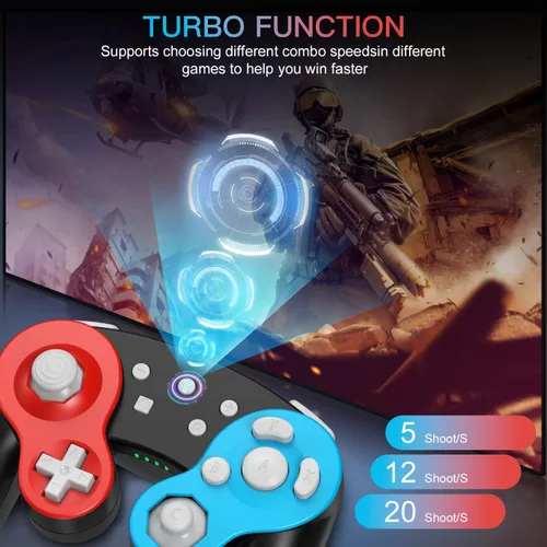 Vista 6 de FASIGO Controlador de interruptor inalámbrico para Nintendo SwitchLiteOLED, controlador Switch Pro con doble vibracióncontrol de movimientofunción