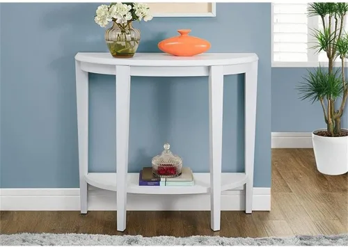Vista 2 de Mesa consola decorativa para el pasillo, 36 pulgadas de largo, Madera, Blanco