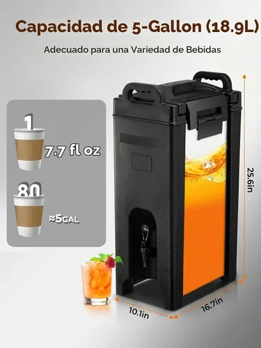 Vista 8 de Dispensador aislado de la bebida 5 galones, dispensador comercial
