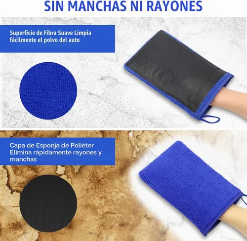 Vista 4 de Windspeed Paquete de 2 Guantes de Arcilla, Barra de Arcilla de Microfibra para Detallado de Automóviles, Guante de Barra de Arcilla de Grado Medio