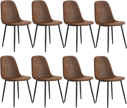 Vista 13 de gopop Juego de 4 sillas de comedor, modernas sillas de comedor de cocina, sillas laterales tapizadas para comedor en piel sintética, respaldos