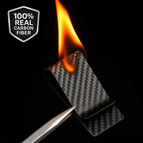 Vista 8 de SERMAN BRANDS Clip de dinero de fibra de carbono para hombres – Cartera delgada con clip de dinero RFID, bolsillo frontal minimalista, cartera EDC