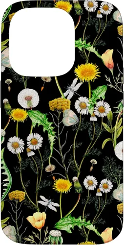 Vista 17 de iPhone 11 Pro Wildflowers Botanical Daisy Flores Dandelion Libélula Estuche de regalo