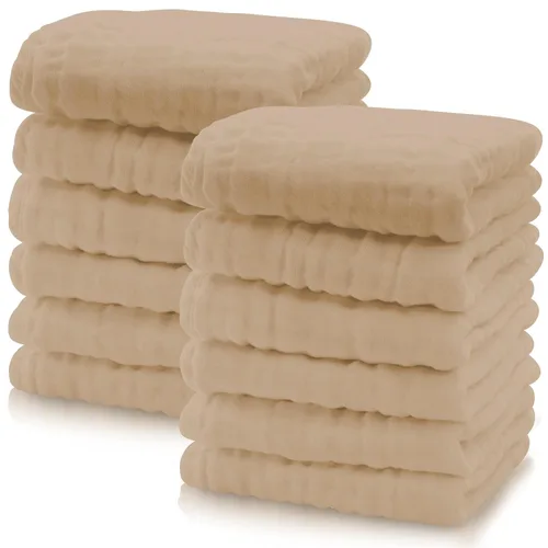 Vista 21 de Cute Castle Paquete de 24 paños de muselina para bebé, 100% algodón, ultra absorbentes, grandes, 20 x 10 pulgadas, trapos de leche súper Aguamarina