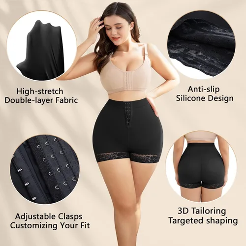 Vista 4 de KELLYLEE Tummy Control Shapewear Faja Shorts High Compression Butt Lifter Panties Post Surgery Body Shaper Under Dress