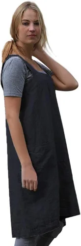 Vista 3 de WROLEM Women's Cross Back Pinafore Apron with Large Pockets Home Kitchen, Restaurant, Coffee house,Cooking Gardening Works