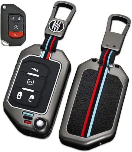 Vista 10 de Funda de aleación de zinc compatible con Wrangler JL JLU Gladiator JT Rubicon Remote Flip Key