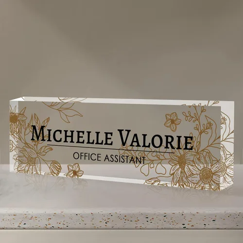 Vista 7 de Placa de identificación para escritorio, placa de nombre de escritorio personalizada, accesorios de escritorio de oficina acrílicos, regalos A
