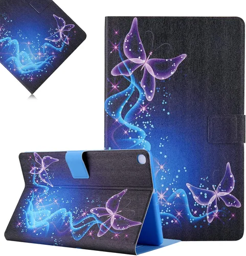 Vista 13 de LCHDA Funda para Samsung Galaxy Tab A8 10.5 2021 (SM-X200 / SM-X205), soporte delgado con tapa para folio, cubierta pintada inteligente, piel