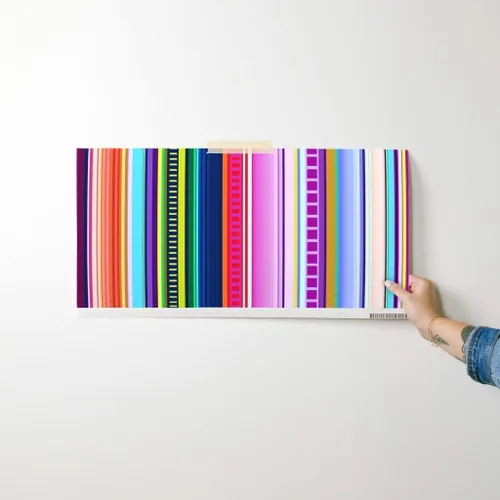 Vista 7 de Spoonflower Papel tapiz para despegar y pegar, diseño de rayas de serape, estilo mexicano, colorido y brillante, papel pintado extraíble