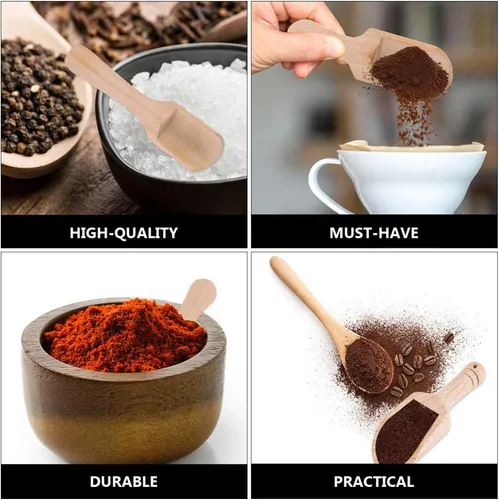 Vista 9 de DOITOOL Juego de 10 cucharas de sal pequeñas de madera, cuchara de sal de madera, mini cucharada de té y condimentos para hojas de té, condimentos