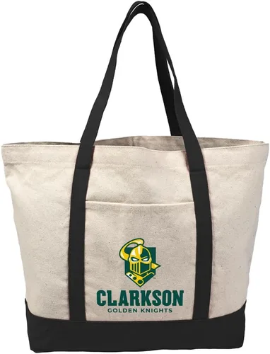 Vista 380 de Campus Lab Bolsa de lona con logotipo primario colegiado con bolsillo externo, bolsa de hombro reutilizable para ir de compras, playa Águilas A&m
