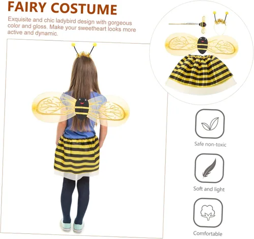 Vista 9 de Disfraz de alas de hada para niñas, 12 piezas, disfraz de cosplay para niñas, tutú para niñas, ropa de alas de hada