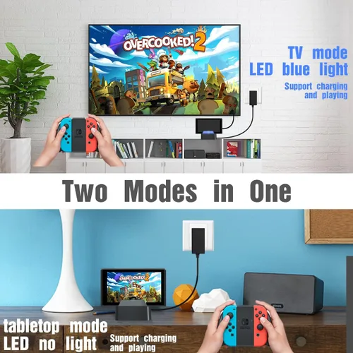 Vista 6 de Switch Dock para Nintendo Switch y Switch OLED versión mejorada Dock portátil Nintendo Switch Dock Base de repuesto Nintendo Switch Estación
