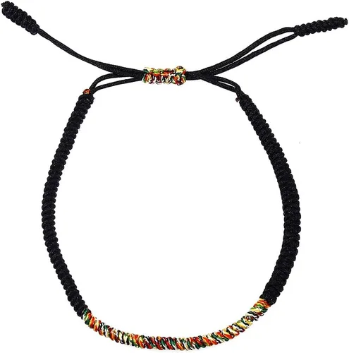 Vista 47 de Pulseras tibetanas hechas a mano con cuerda roja para él y ella, pulsera de la amistad, pulsera de la amistad, hilo negro y rojo para protección