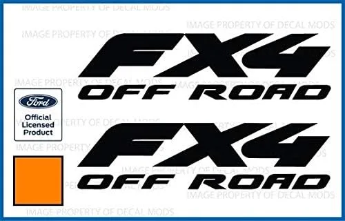 Vista 4 de FX4 Offroad - Adhesivos troquelados para Ford F250 F350 Super Duty (1997-2010), juego de 2 unidades, color negro brillante
