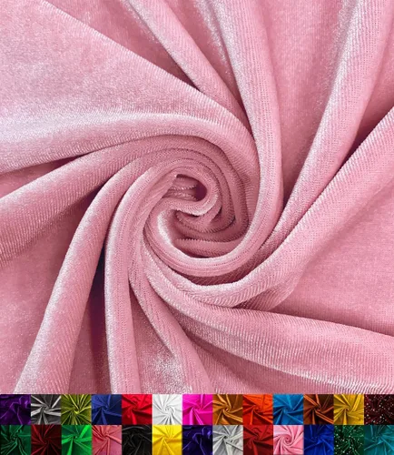 Vista 24 de Barcelonetta Tela de terciopelo elástico Lujo y suave Tela de terciopelo Rollo de 60 pulgadas de ancho 10% elastano Costura, ropa
