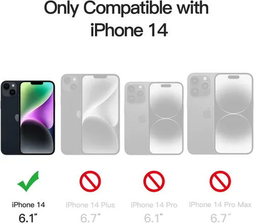 Vista 2 de JETech Funda mate para iPhone 14 de 6.1 pulgadas, a prueba de golpes, protección contra caídas de grado militar, cubierta trasera translúcida