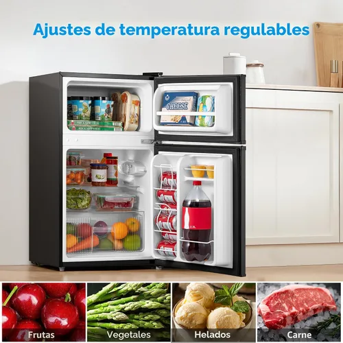 Vista 3 de Midea Mini refrigerador de 3.1 pies cúbicos con congelador, certificado Negro