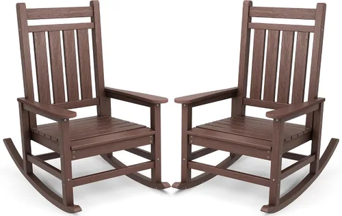 Vista 58 de SEWALL Mecedora de polietileno de alta densidad para adultos, mecedora de gran tamaño para exteriores, para patio, porche, Aruba