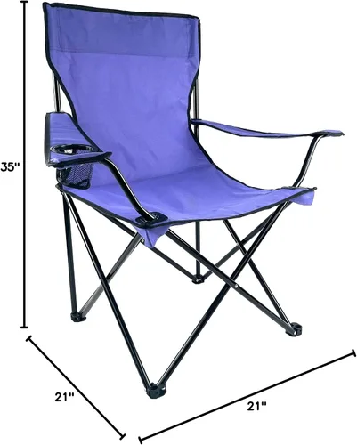 Vista 2 de Silla plegable portátil para acampar al aire libre [grande] (morado)