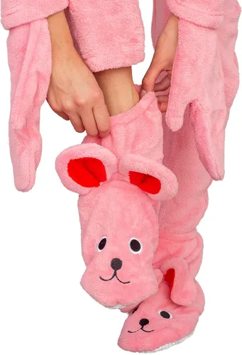 Vista 6 de Briefly Stated Disfraz de pijama unisex para adultos con diseño de conejito de historia de Navidad