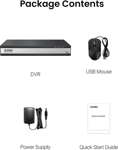 Vista 9 de ZOSI H.265+ 1080P FHD 16 Canal DVR para Sistema de Cámara de Seguridad Doméstica con Detección de Humanos y Vehículos AI, Grabadora DVR CCTV