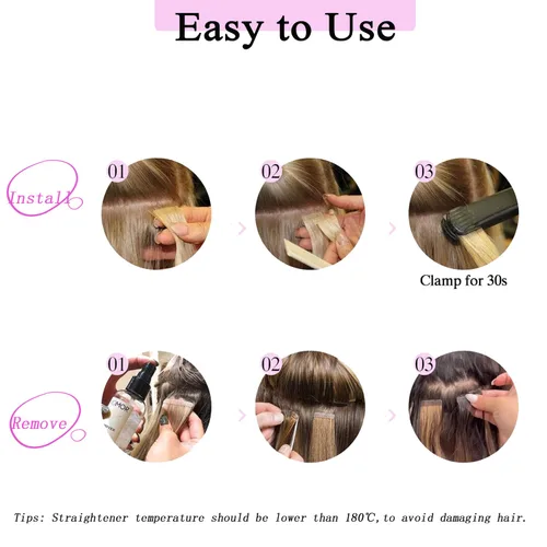 Vista 6 de Extensiones de cabello con cinta, 22 pulgadas, extensiones de cabello humano real, 1.76 oz, 20 unidades, extensiones de cabello lacio sin costuras