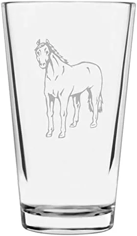 Vista 3 de Shetland Pony (cuerpo) - Vaso de pinta grabado con temática de caballo alternativo de 16 onzas