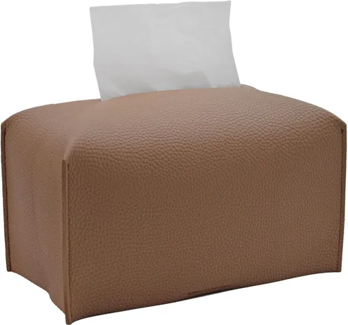 Vista 13 de Livelab Funda para caja de pañuelos, moderna y decorativa, de piel sintética, rectangular, organizador para encimera de tocador, mesitas de noche