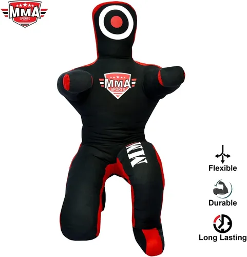 Vista 4 de Muñeco Infantil de Grappling de Pie - Sin Relleno – Muñeco de Entrenamiento para Lucha, Jiu-Jitsu, Artes Marciales Mixtas con Brazos y Piernas Negro