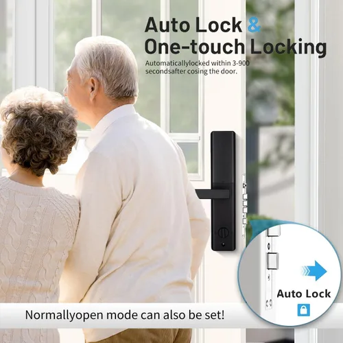 Vista 5 de Sophies Cerradura de puerta de entrada sin llave, cerradura de puerta inteligente Bluetooth funciona con código de control de aplicación y soporte
