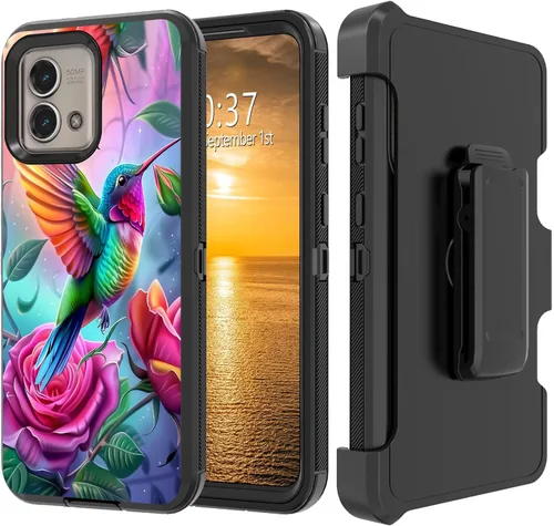 Vista 188 de Funda para Moto G Stylus 5G 2023 con funda de clip para cinturón y soporte, resistente de doble capa, resistente a prueba de golpes, para Motorola