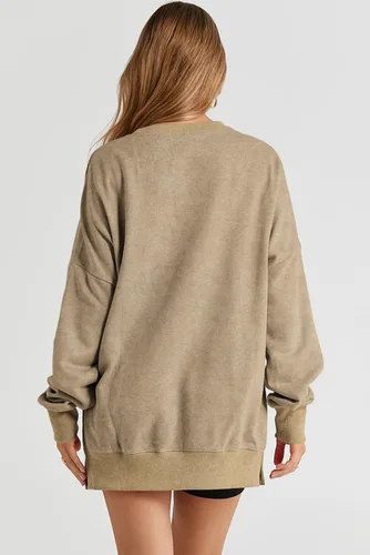 Vista 154 de SHEWIN Sudadera casual de manga larga con cuello redondo para mujer, ligera, holgada
