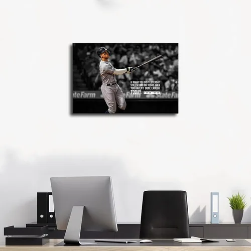 Vista 3 de LVTFCO Aaron - Póster de juez para niños, para dormitorio, béisbol, papel firmado, arte de pared, estilo sin marco, 12 x 18 pulgadas (11.8 x 17.7 in)
