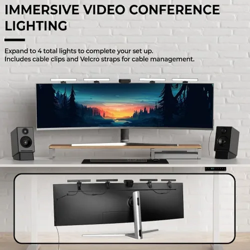 Vista 7 de HumanCentric Iluminación de videoconferencia, luz solo complementaria para transmisión y videoconferencia, el kit solo para complemento requiere un