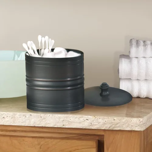 Vista 4 de nu steel Bogart - Juego de accesorios de baño de metal para encimera de tocador, conjunto de lujo de 8 piezas