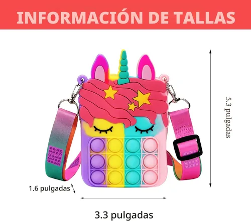 Vista 5 de Civan Pequeño Bolso para Reventar, Bolso de Unicornio para Niñas, Niños y Mujeres, Bolso Pop con Juguete de Unicornio Pop, Bolso de Hombro, Juguete