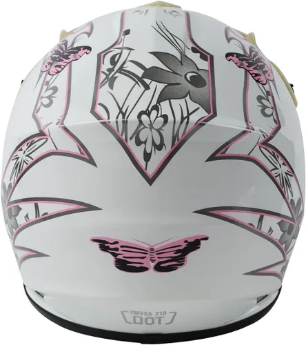 Vista 6 de TCT-MT - Casco juvenil/adulto + gafas + guantes DOT azul/rosa para niños, casco para ATV, casco para moto cross y campo traviesa en tallas S a XL