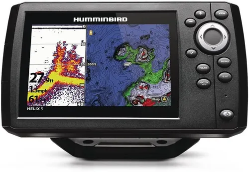 Vista 2 de Humminbird Helix 5 Chirp GPS G3 Fish Finder y kit de montaje de cardán