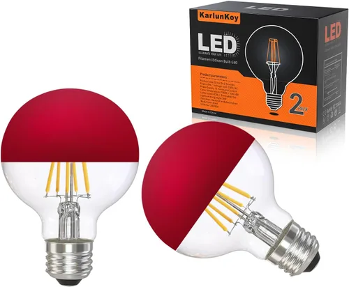 Vista 9 de Bombilla media cromada, regulable de 6 W (equivalente a 60 vatios), bombillas LED Edison G25/G80, mitad negra, forma de globo, 2700 K, blanco Negro