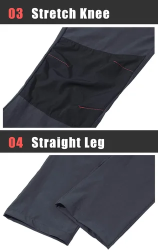 Vista 5 de TACVASEN Mens Quick Dry Hiking Pants Lightweight Water Resistant Mountain Fishing Work Pants