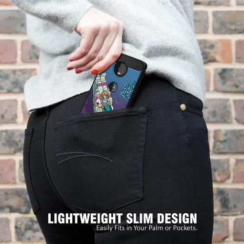 Vista 6 de CasesOnDeck - Funda compatible con Motorola Moto Z4 y Moto Z4 Play, diseño de TPU con patrón pictórico, flexible, delgada y elegante (astronauta)