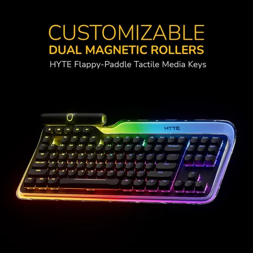 Vista 6 de Hyte Keeb TKL - Interfaz humana moderna - Teclado mecánico personalizable con cable de burbuja de cristal RGB sin llave - Interruptores lineales