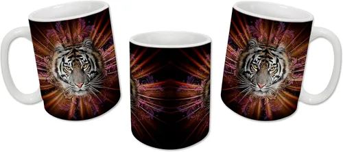 Vista 4 de Sweet Gisele Taza de tigre Taza de café de cerámica Colores ricos y vibrantes Regalo perfecto para vacaciones Apto para lavavajillas